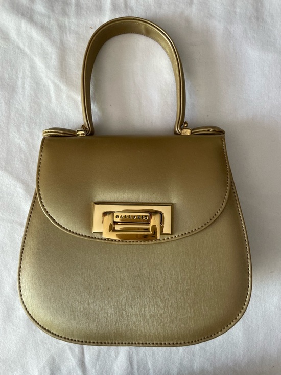 Ballabio Handbags - Vintage Metallic Gold Top-Handle Evening Mini Bag